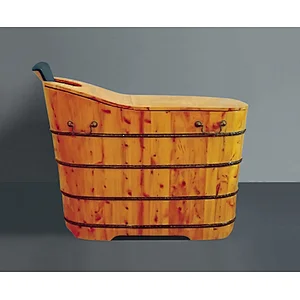 Wholesale Traditional Adult SPA Portable Solid Wooden Bathtub With Pillow
