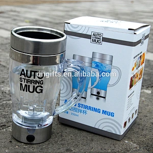 promotion cheap plastic cup gift automatic stirring mug stirring coffee cups with lid