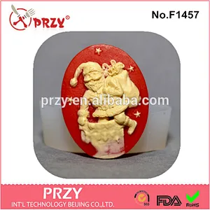 F1457 Food grade Santa claus silicone fondant mold for cake decorating