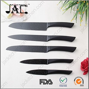 Professional Marble Coating Black Chef Knife Set