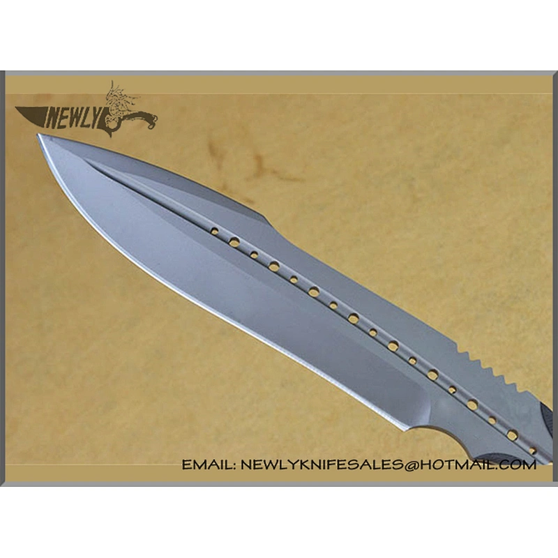 Good Quality G10 Handle Granite-wash Blade D2 Steel Tactical Knife Rescue Cutter
