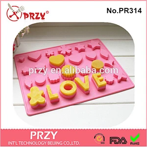 PRZY PR314 letter shape silicone chocolate mould for cake decorating