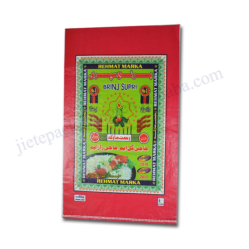 100% virgin plastic 25kg pp woven basmati rice packaging bag export Pakistan