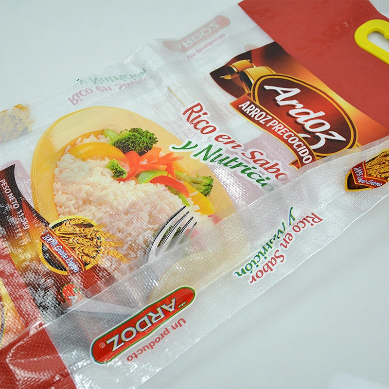 Wholesale custom pp woven rice bags with handle 5kg 10kg