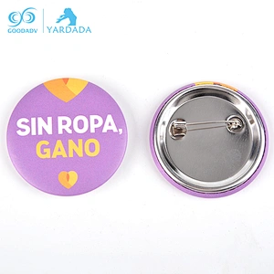 Wholesale custom round metal button badge with safety pin