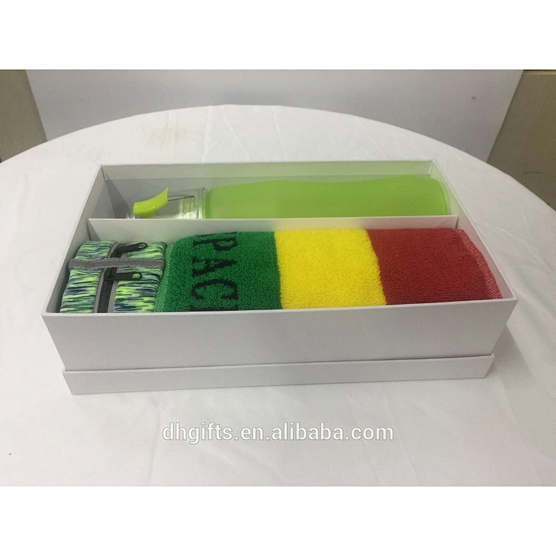New Design Outdoor Sport Goods Set Towel PP Water Bottle and Waist Belt Sport Set Packet Customized Logo Gift