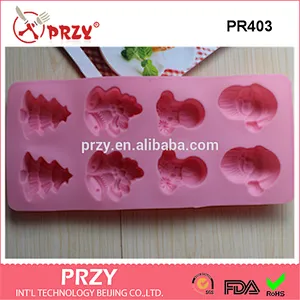 8 Cavity Christmas Tree Father Christmas Bells Silicone Baking Cake Mold Bakeware Cake Pans
