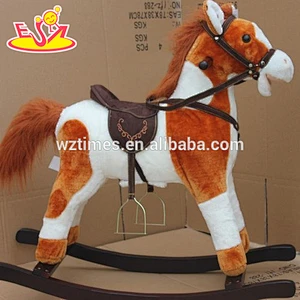 2018 Hottest promotional wooden baby toys customized animal plush toy for sale W16D068