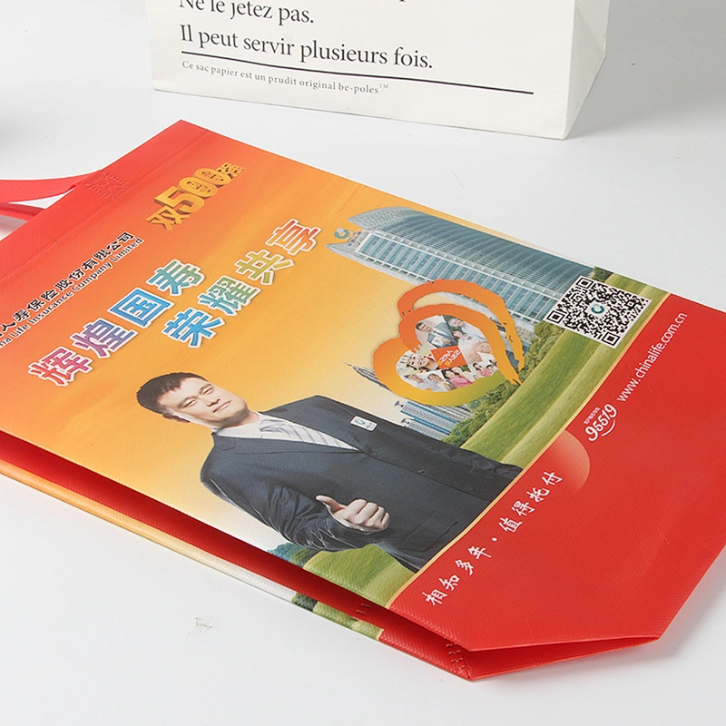 Red reusable grocery custom shopping bag manufacturers
