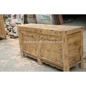 Chinese Antique Natural Wood Cabinte Furniture Carved Cabinet Old Pine Made Chinese Antique Furniture
