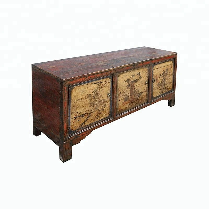 chinese antique reproduction distressed lacquer oriental old furniture