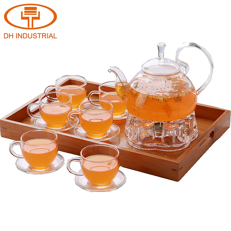 2018 new fashion design High handle glass tea pot with infuser