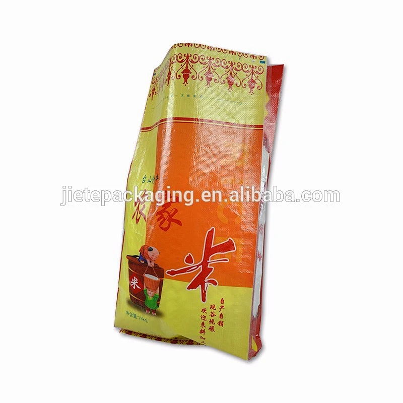 Clear plastic Poly BOPP laminated pp woven bags packing rice, food, feed 50kg 25kg