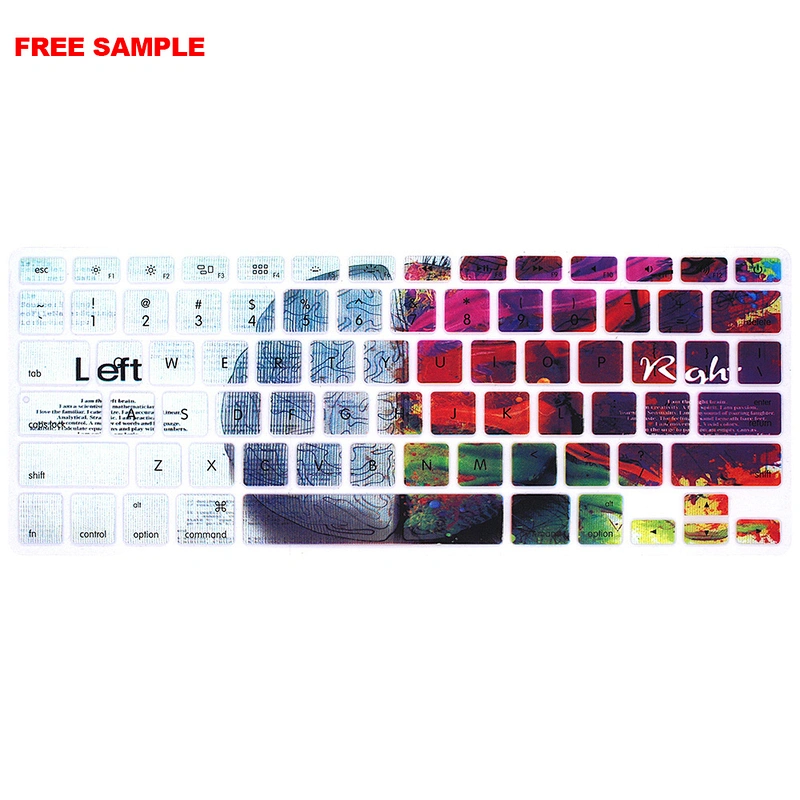 Free Sample aliexpress drop shipping Hot Sale Custom Silicone Keyboard Cover Protector For Macbook Air Keyboard Skin