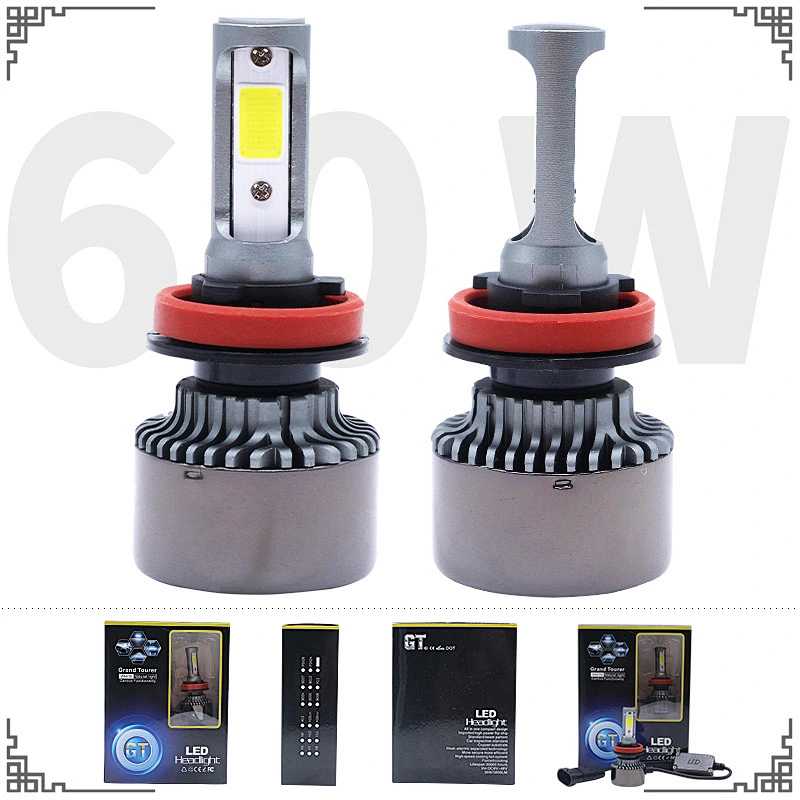 2017 Auto Parts Led Car Headlight H1 H3 H4 H7 H13 9007 9005 9006 GT 12v 24v 6000K Led Headlight Bulbs H11 80W 8000LM