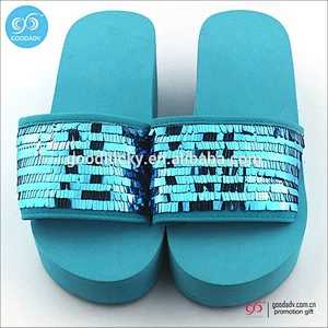 Guangzhou wholesale ladies fashion high heel shoes cheap custom eva women slipper