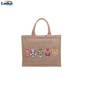 High quality wholesale promotional natural eco custom canvas jute burlap tote bag