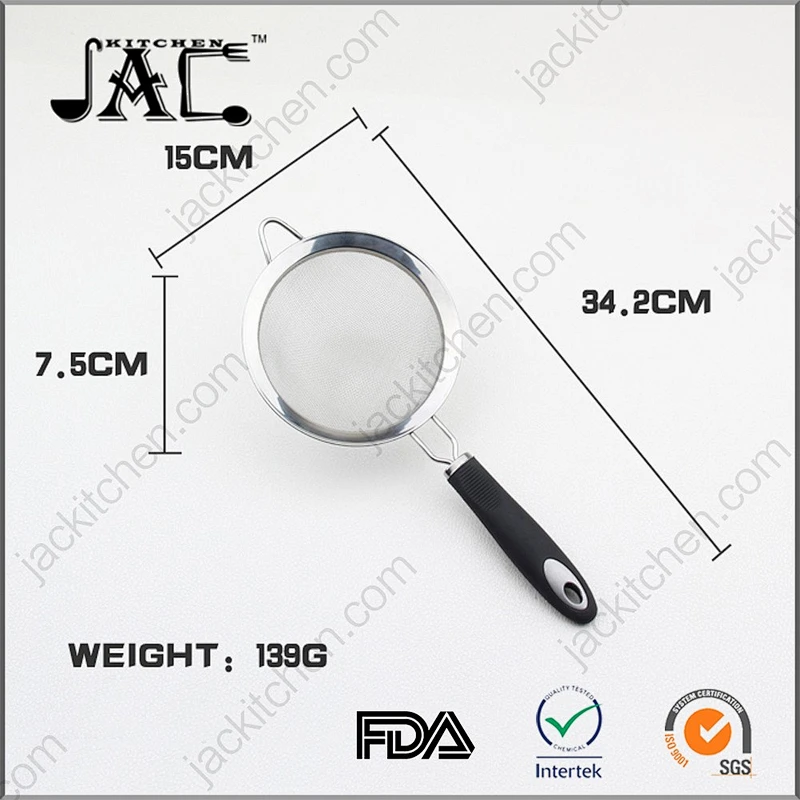 Stainless Steel Wire Mesh Strainer with Plastic Handle