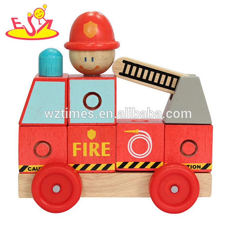 Wholesale best selling assemble wooden children car toy for fun W04A349