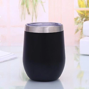 12 oz Stainless Steel Vacuum Cup Egg Shape Water Beer Juice Mug Customized Logo Double Wall Cup