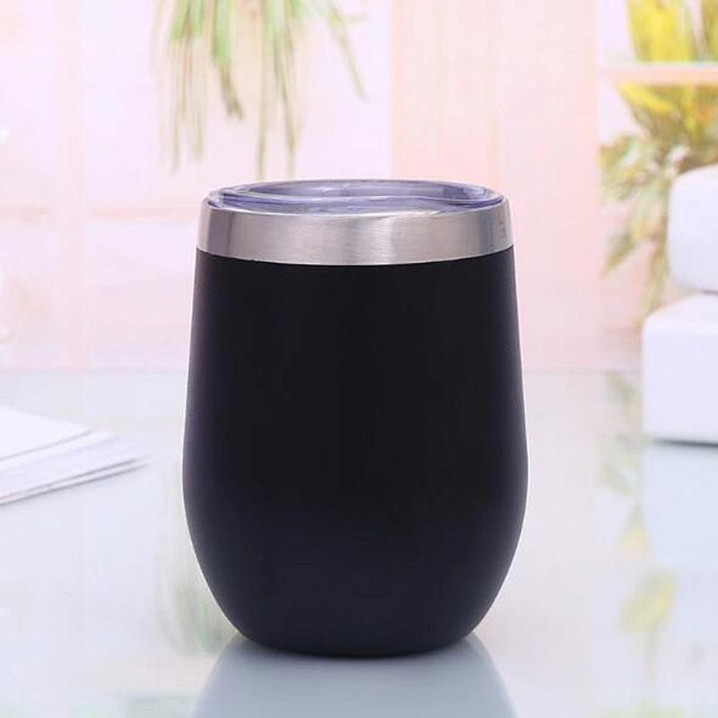 12 oz Stainless Steel Vacuum Cup Egg Shape Water Beer Juice Mug Customized Logo Double Wall Cup