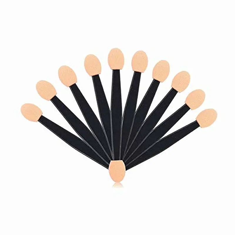 Promotional makeup applicator Double-end Eye Shadow Eyeliner Brush Sponge with glitter handle