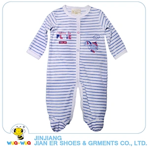 Wholesale cotton fabric baby boy winter striped romper suit