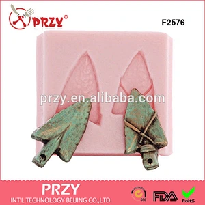 F2576 Silicone arrow head mold create two arrow head for jewelry, charms, cupcake toppers, candies, mints - food safe mold