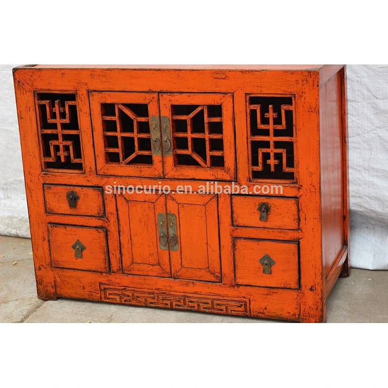 Chinese antique wooden furniture vintage carved shoe rack cabinet