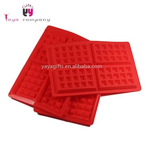 Microwave Safe Red Waffle Mold Silicon Cake Pan Mold