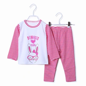 stripe Print Child Clothes Korea Style Cotton Kid pajama Set For Wholesale Online