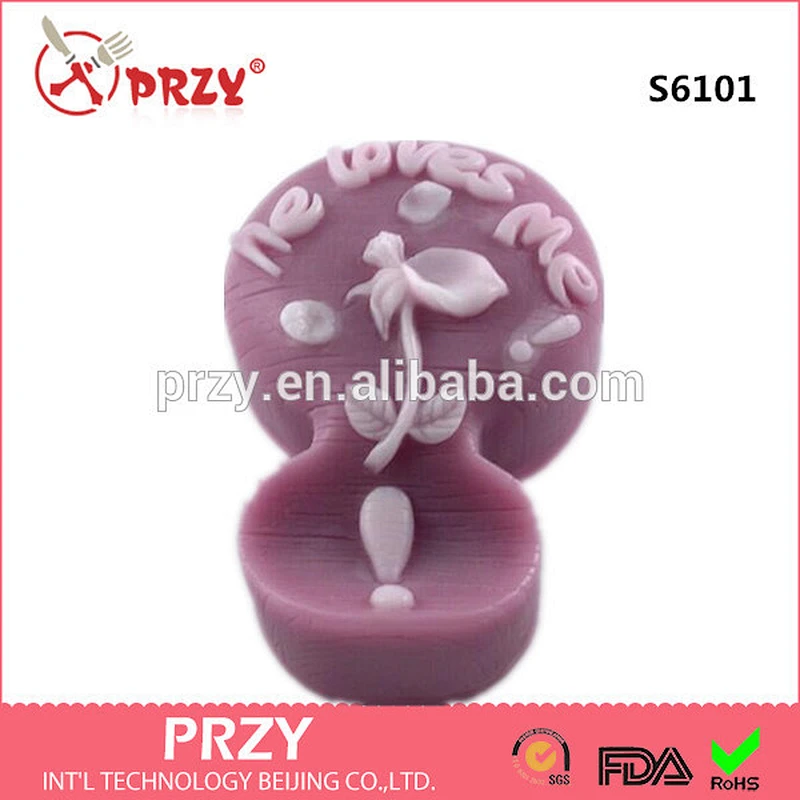 Rose with Spoon Shape Silicone Soap Mold/Decorative Molds