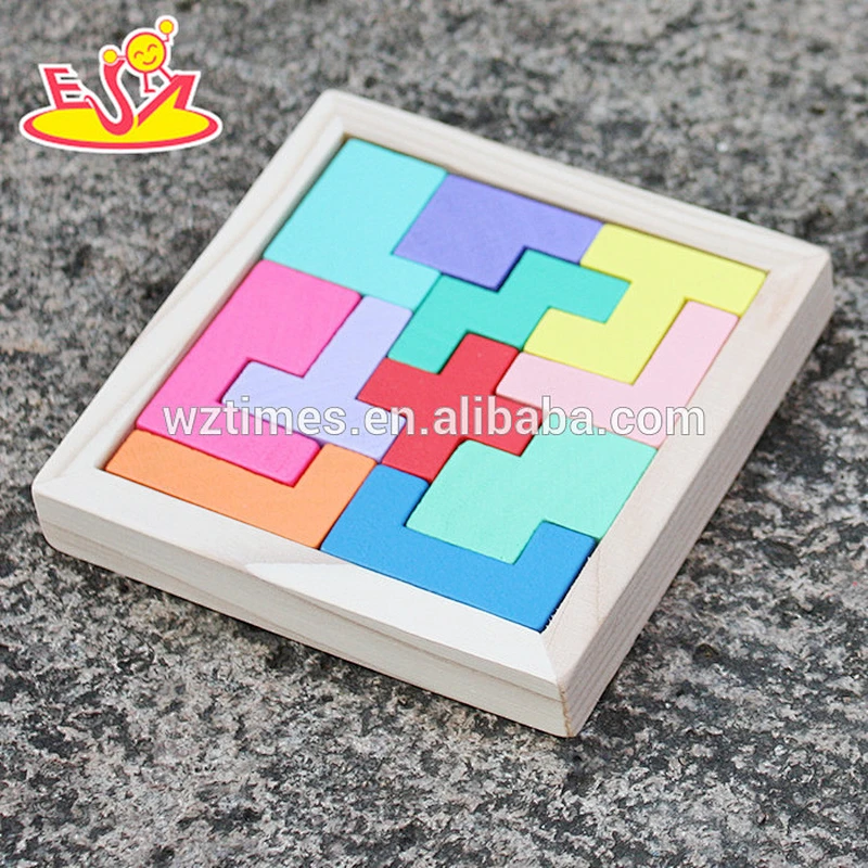 2018 Neues Design Baby Holz Tetris Puzzle pädagogische Kinder Holz Tetris Puzzle beste Design Kind Holz Tetris Puzzle W14A179