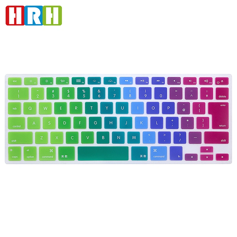 Rainbow custom silicone keyboard cover Keyboard Protective Film laptop skin For macbook Pro 13 English Keyboard Skin