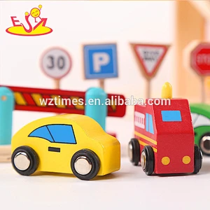 2018 wholesale baby wooden parking lot set toy new design kids wooden parking lot set toy wooden parking lot set toy W04B036