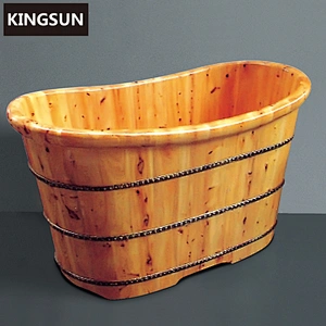 K-9501New Design Freestanding Bathroom Indoor 1 Person Wooden Spa Bath Tub