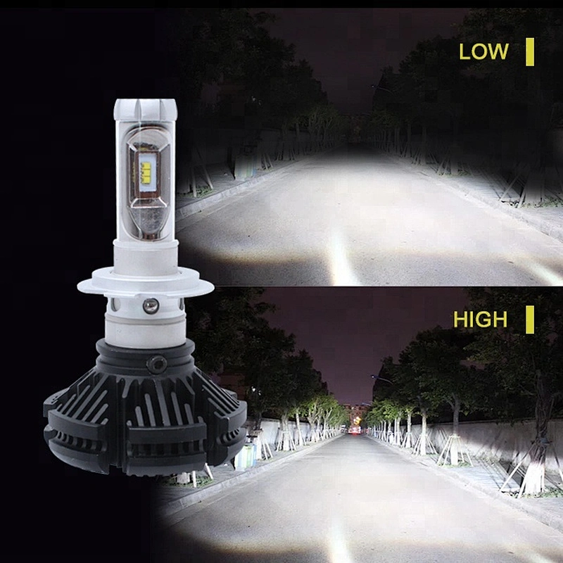 3 color X3 50W Fanless Auto Car Light H7 HB2 9008 H4 H11 H16 9004 9007 9005 9006 H1 H3 HB3 HB4 ZES LED Headlight Bulb Kit