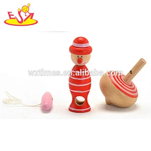wholesale intelligent wooden toy spinning top for children W01B022