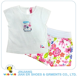 new arrival 100%cotton interlock suit fashion baby clothing 2 piece