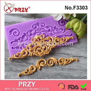 Inverted sugar embossed mold complete set of European decorative embossed head surrounded by food grade silicone mold