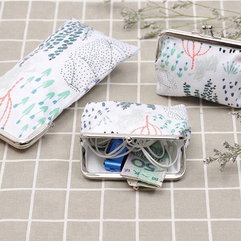 Promotional custom microfiber coin purse with metal silver clip