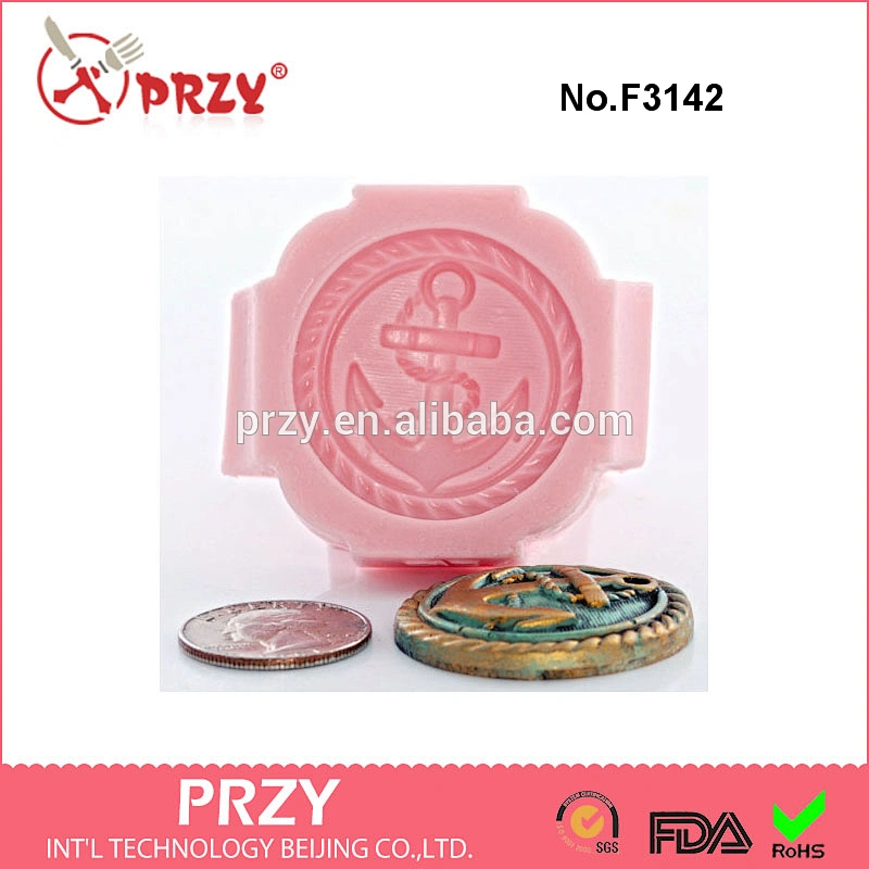 F3142 Nautical Anchor Button Silicone Mold - Jewelry Resin Polymer Epoxy Clay Mold - Food Safe Chocolate Cream Cheese