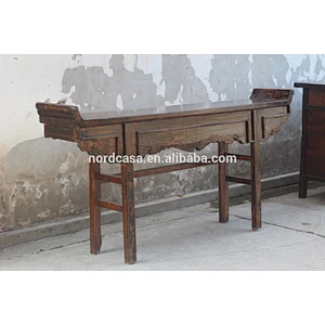 ANTIQUE RECYCLE WOOD CARVING CONSOLE TABLE