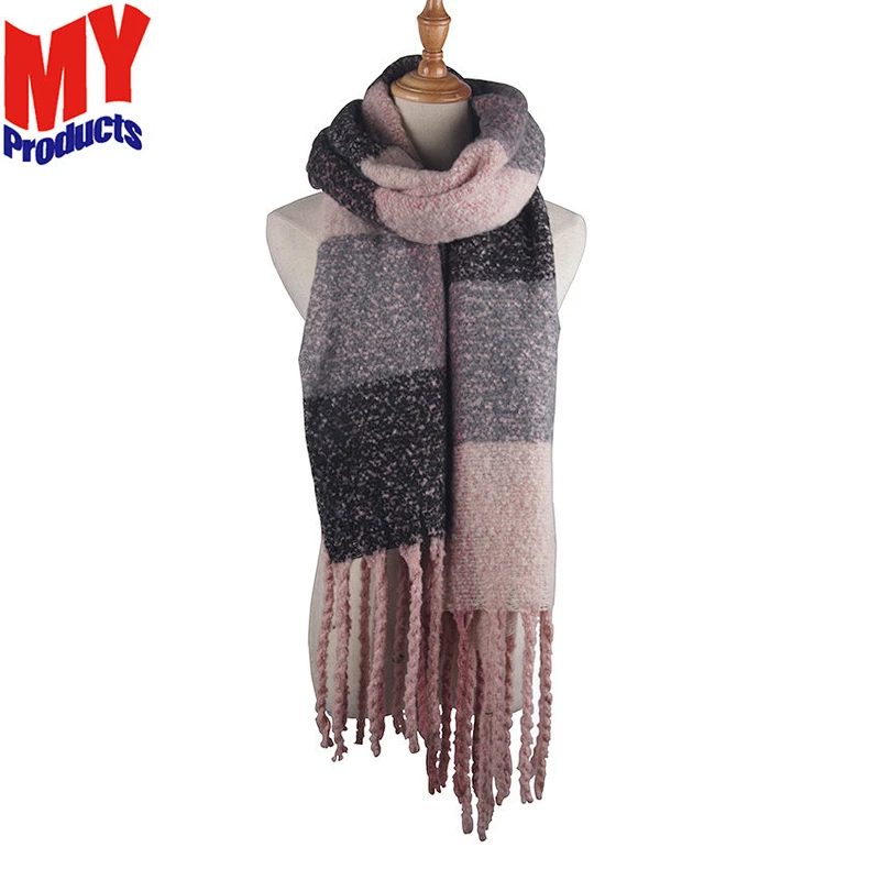 Fashion silk scarf winter scarves cable knit yellow scarf tudung