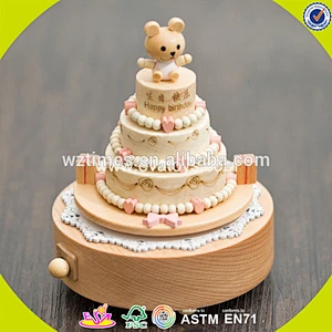 Wholesale high quality girls toys wooden dancing music box handmade W07B056