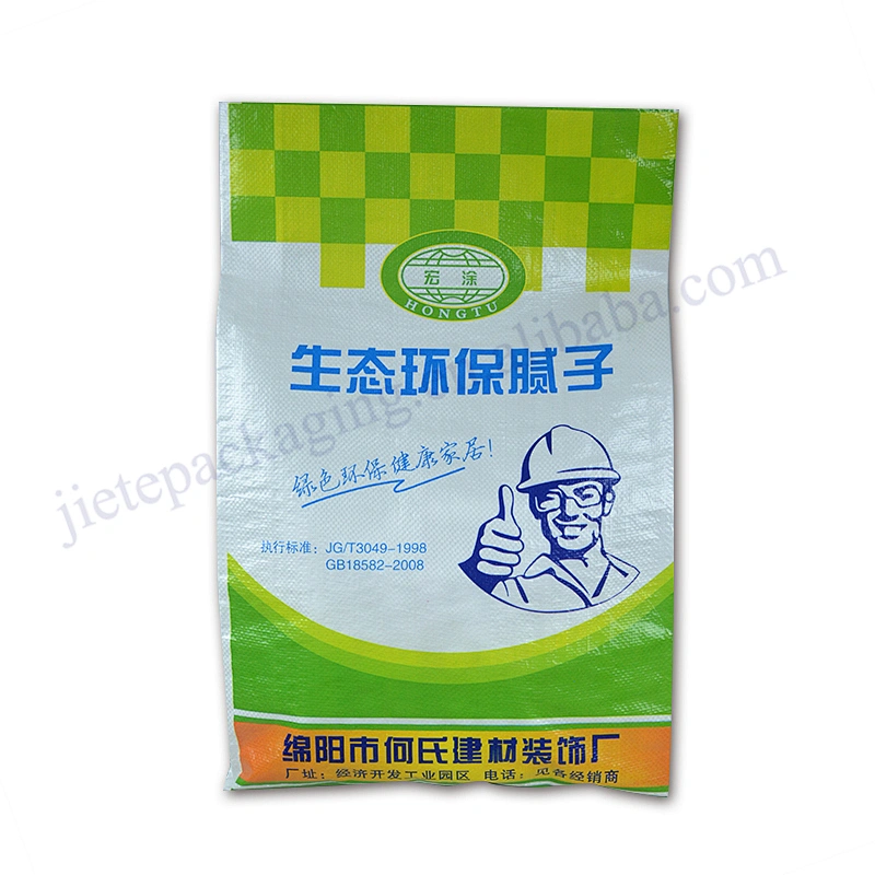 Plastic bopp laminated pp woven cement packing bag for tile adhesive,wall putty powder,pitch