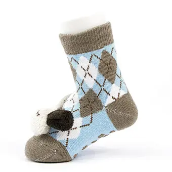 Autumn Winter wholesale kids manufacturers Newborn non slip floor lovely cartoon cat bear coral velvet Baby shoe Socks