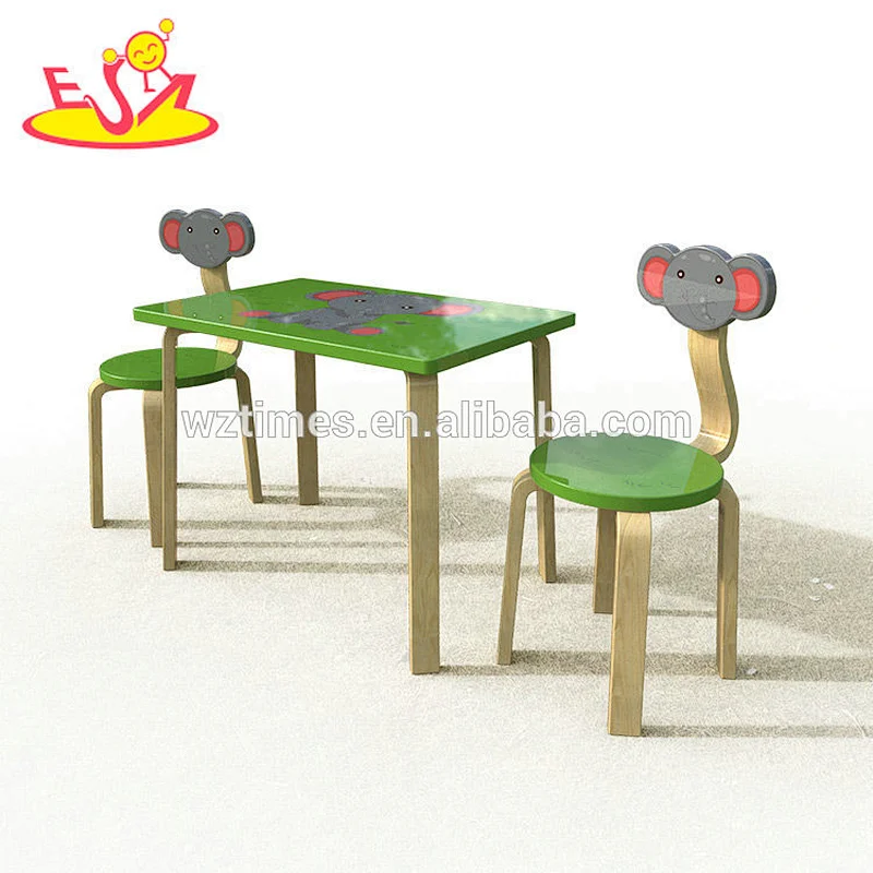 2018 New Original Design youth table and chairs wooden kids table and 2 chairs for dinning W08G245