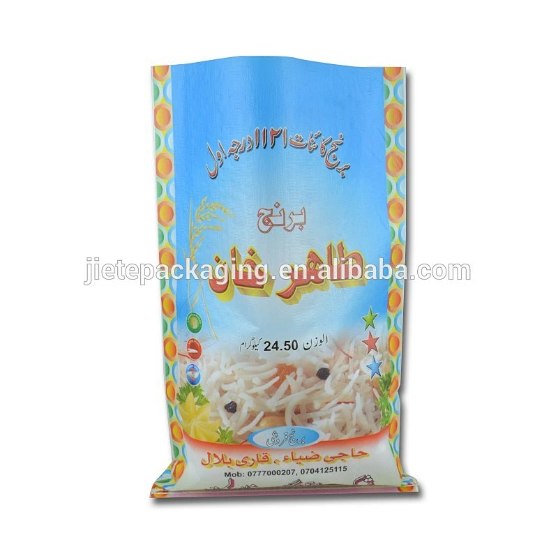 Export polypropylene package for food pp woven basmati rice 40kg bags