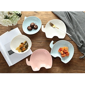 Children's plates cartoon cute dishes Chicks and elephants design for dinner